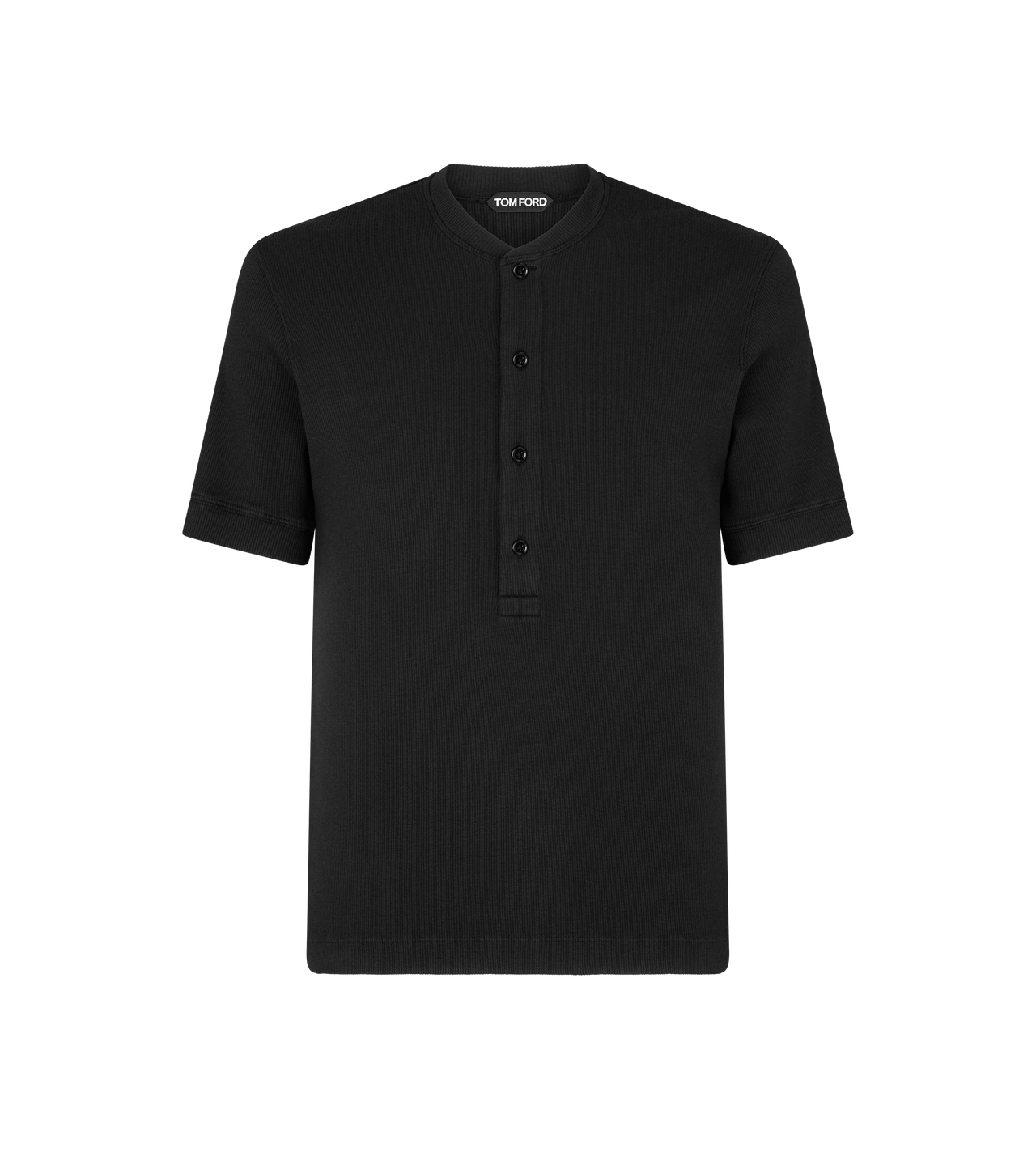 SHORT SLEEVE COTTON MODAL RIB HENLEY image number 0