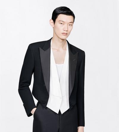 TOM FORD WOOL OC CHAQUETA CORTA DE NOCHE EN GRAIN DE POUDRE ELEGANTE
