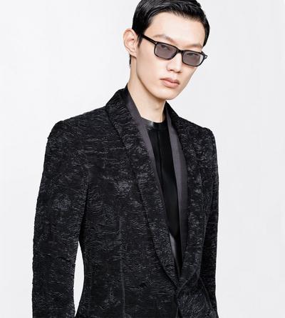 TOM FORD SILK OC SILK ASTRACAN PLISS&Eacute; COLBERT JACKET