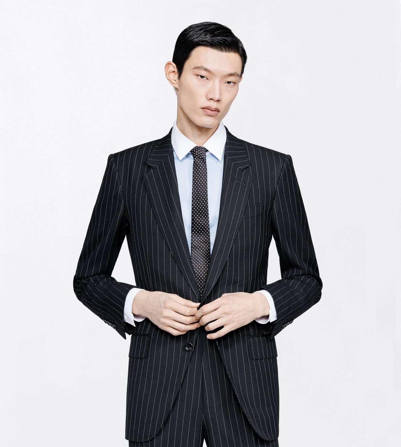 TOM FORD WOOL OC TWILL SHARP STRIPE COLBERT JACKET