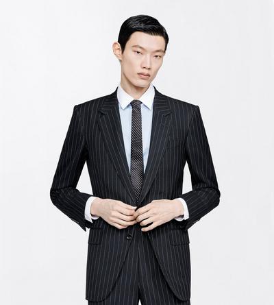 TOM FORD WOOL OC TWILL SHARP STRIPE COLBERT JACKET