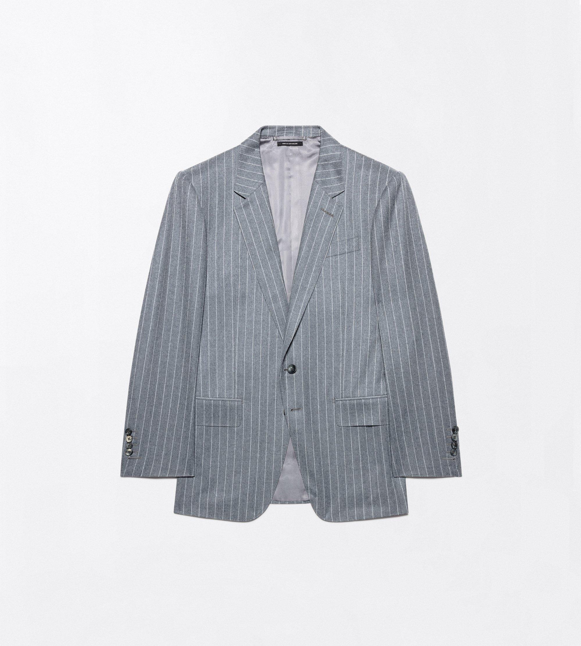 PINSTRIPE TWILL FLANNEL COLBERT JACKET