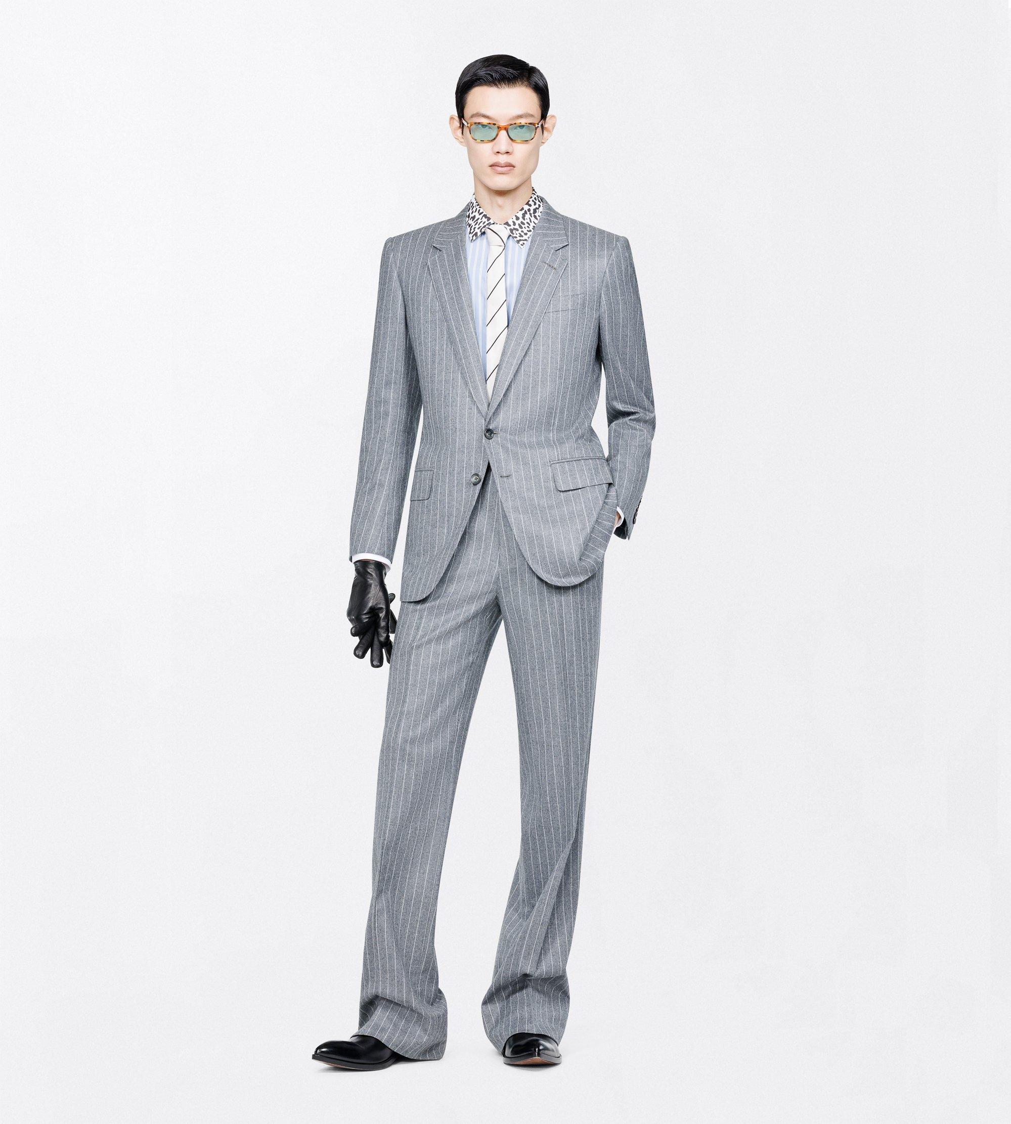 PINSTRIPE TWILL FLANNEL COLBERT JACKET