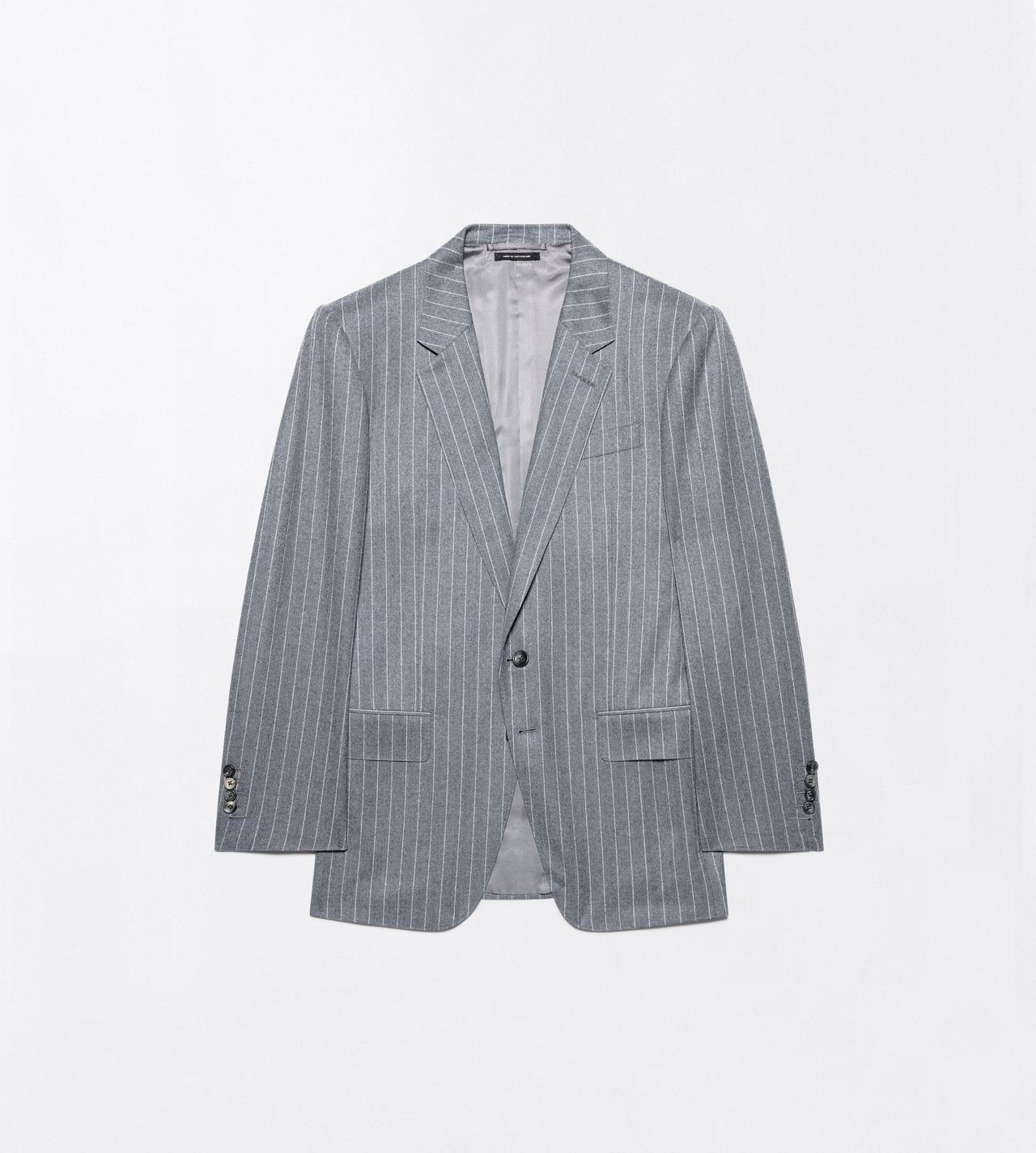 TOM FORD WOOL OC PINSTRIPE TWILL FLANNEL COLBERT JACKET