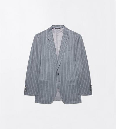 TOM FORD WOOL OC PINSTRIPE TWILL FLANNEL COLBERT JACKET