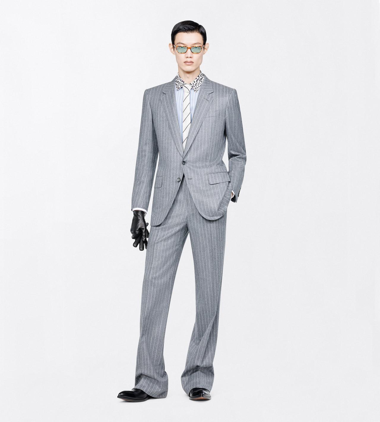 TOM FORD WOOL OC PINSTRIPE TWILL FLANNEL COLBERT JACKET