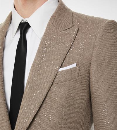 SEQUINED LIGHT BOUCLÈ JACKET image number 1