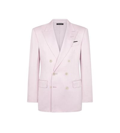 TOM FORD SILK PINK PURE SILK PEACHED GABARDINE JACKET