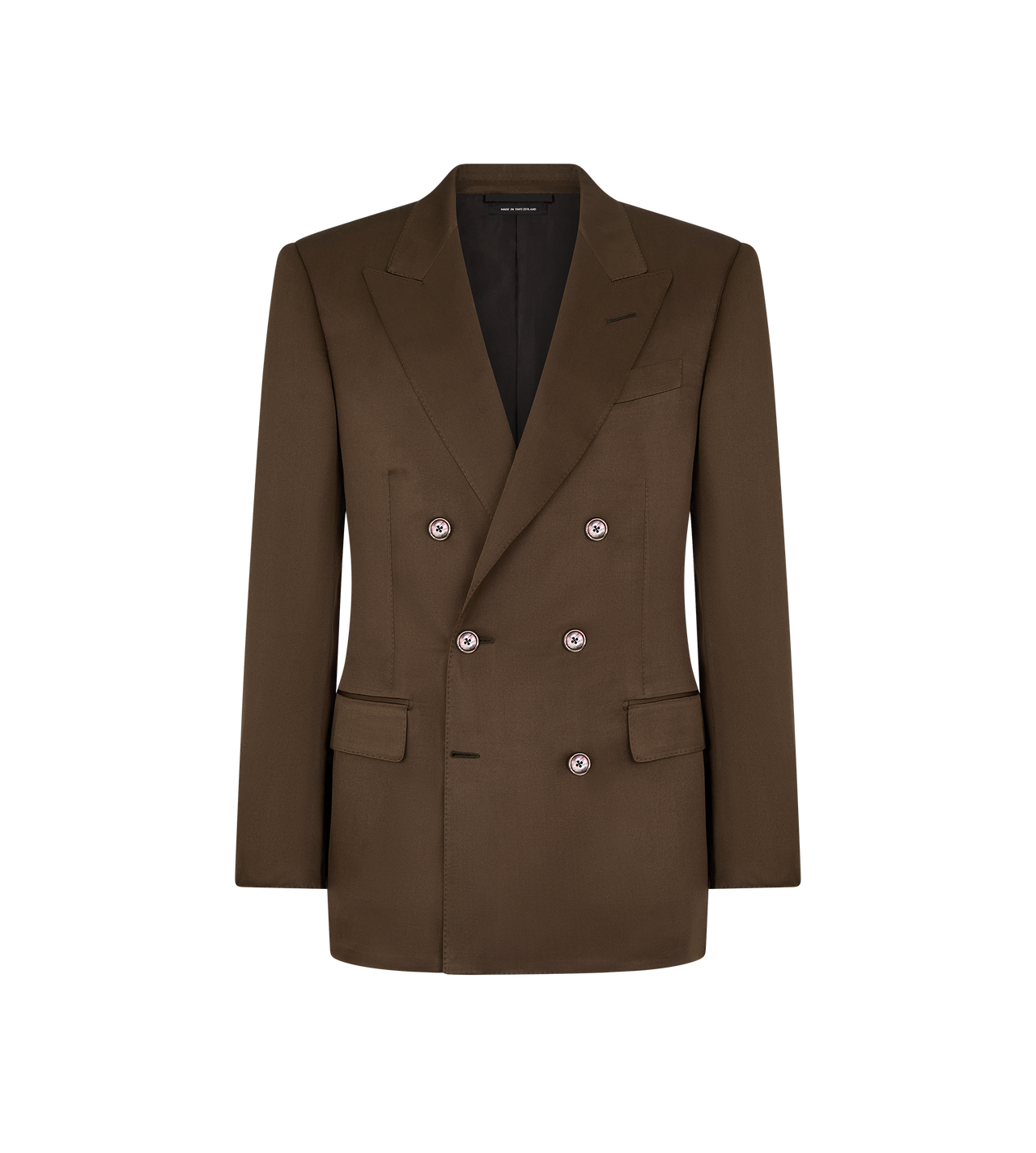 TOM FORD SILK KHAKI BROWN FLUID LIGHT SILK TWILL JACKET