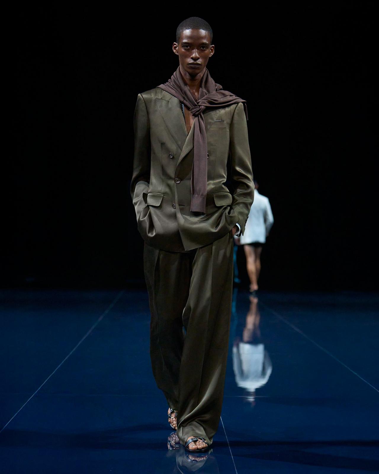 TOM FORD SILK KHAKI BROWN FLUID LIGHT SILK TWILL JACKET