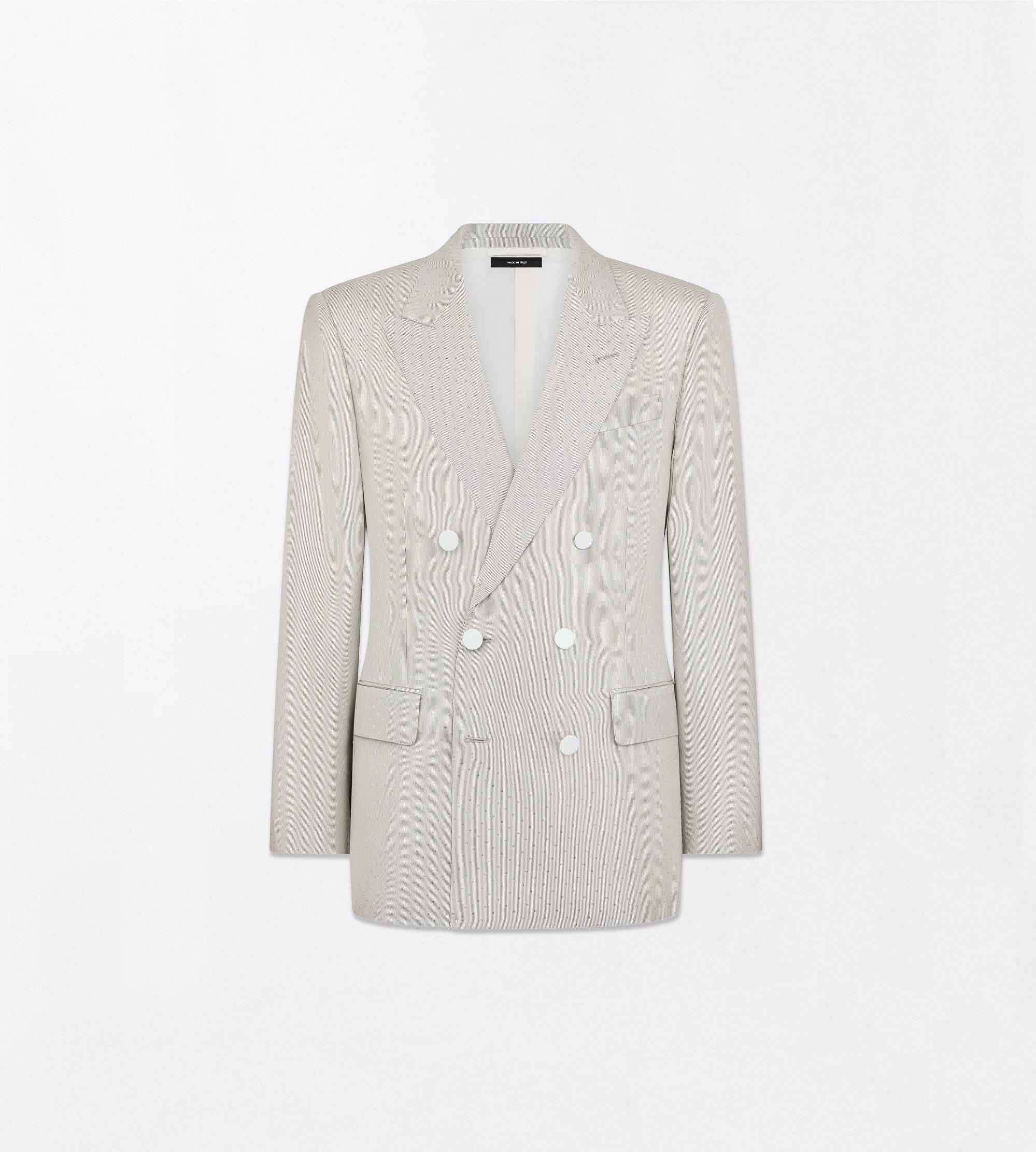 VESTE RAY&Eacute;E EN SATIN &Agrave; POIS