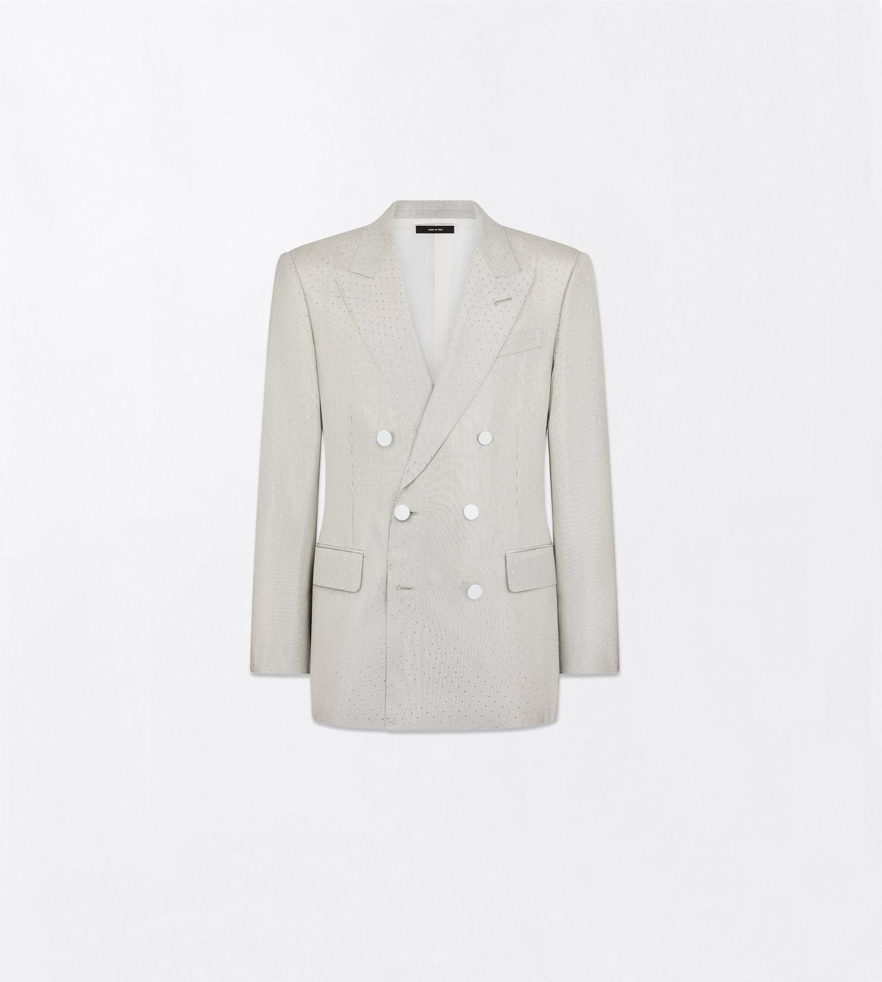 TOM FORD SILK SILVER STRIPE SATIN POLKA DOT JACKET