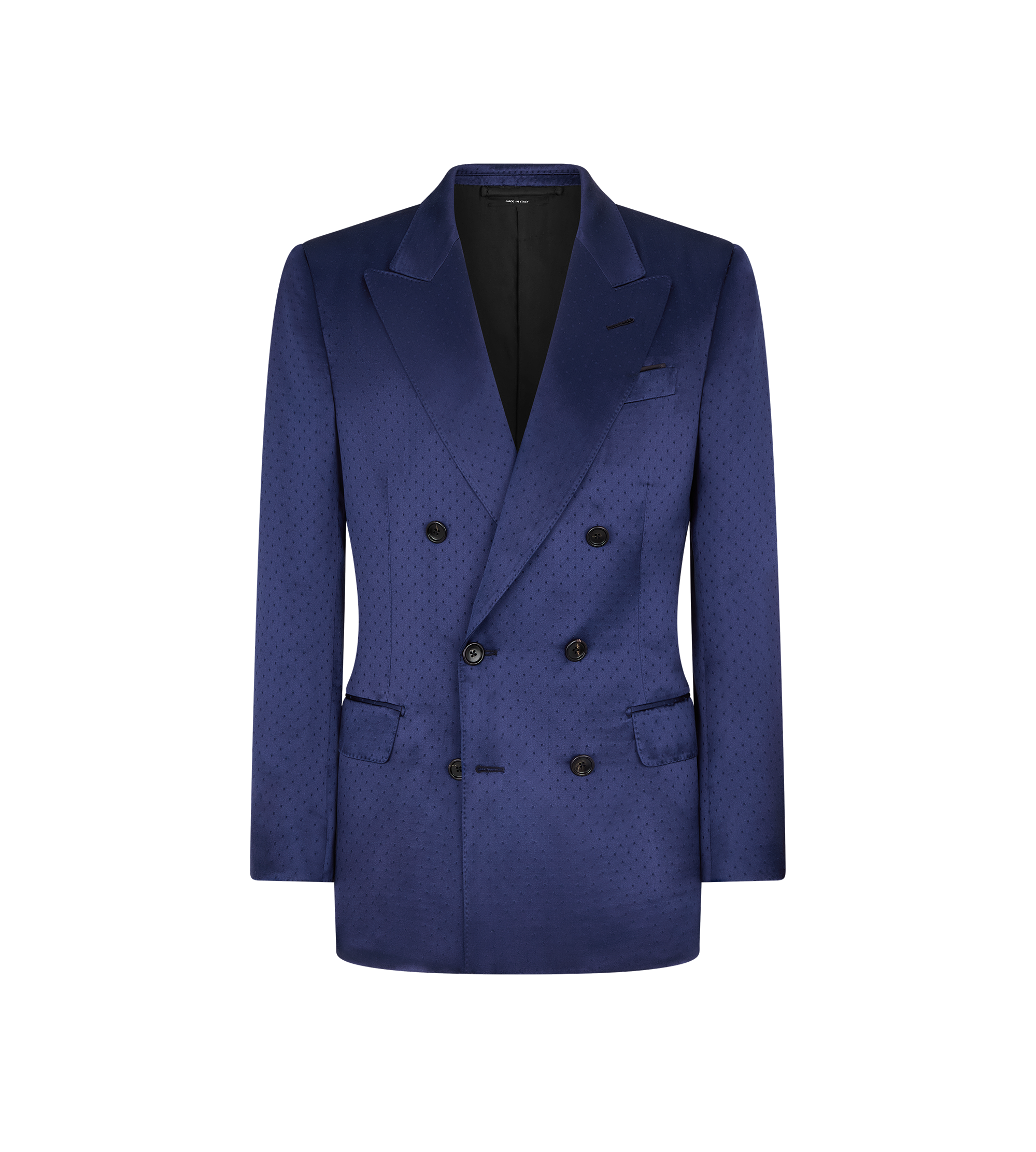 VESTE JACQUARD &Agrave; POIS EN SATIN DE VISCOSE ET SOIE
