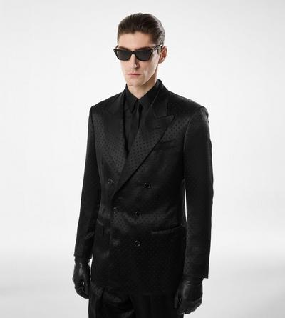SATIN POLKA DOT JACQUARD JACKET image number 2