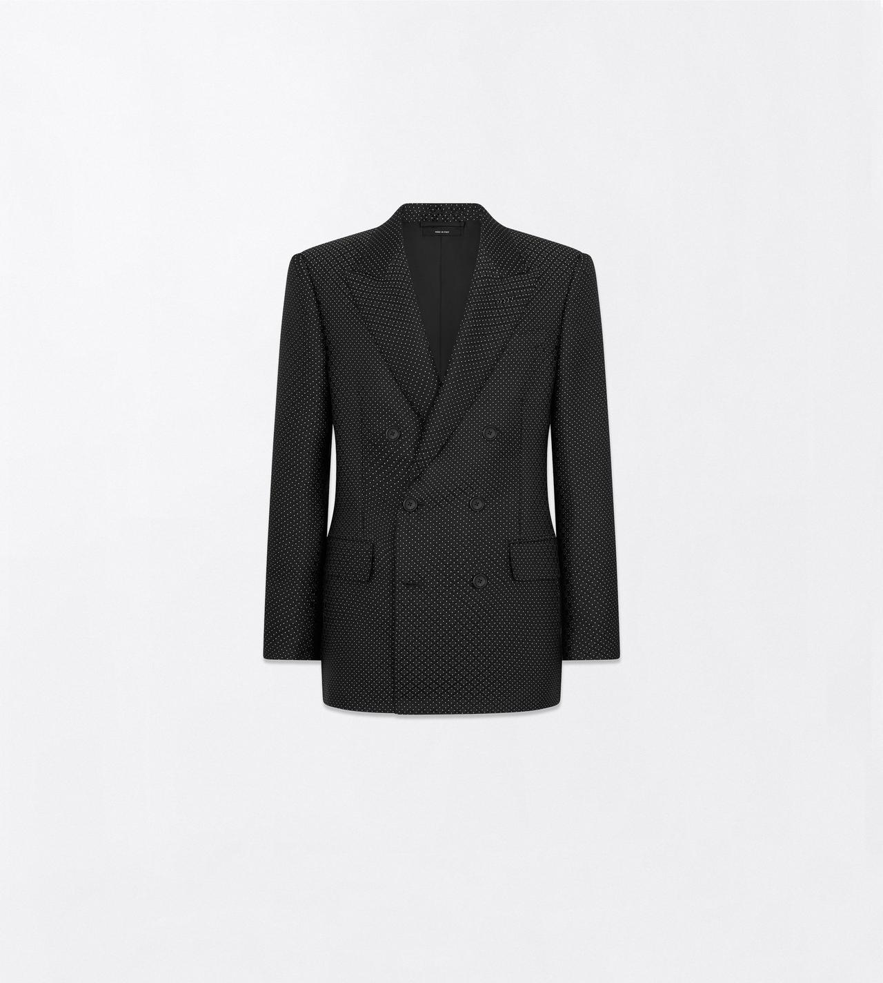TOM FORD VISCOSE SILK BLEND BLACK DOTTED LOZENGE JACQUARD JACKET