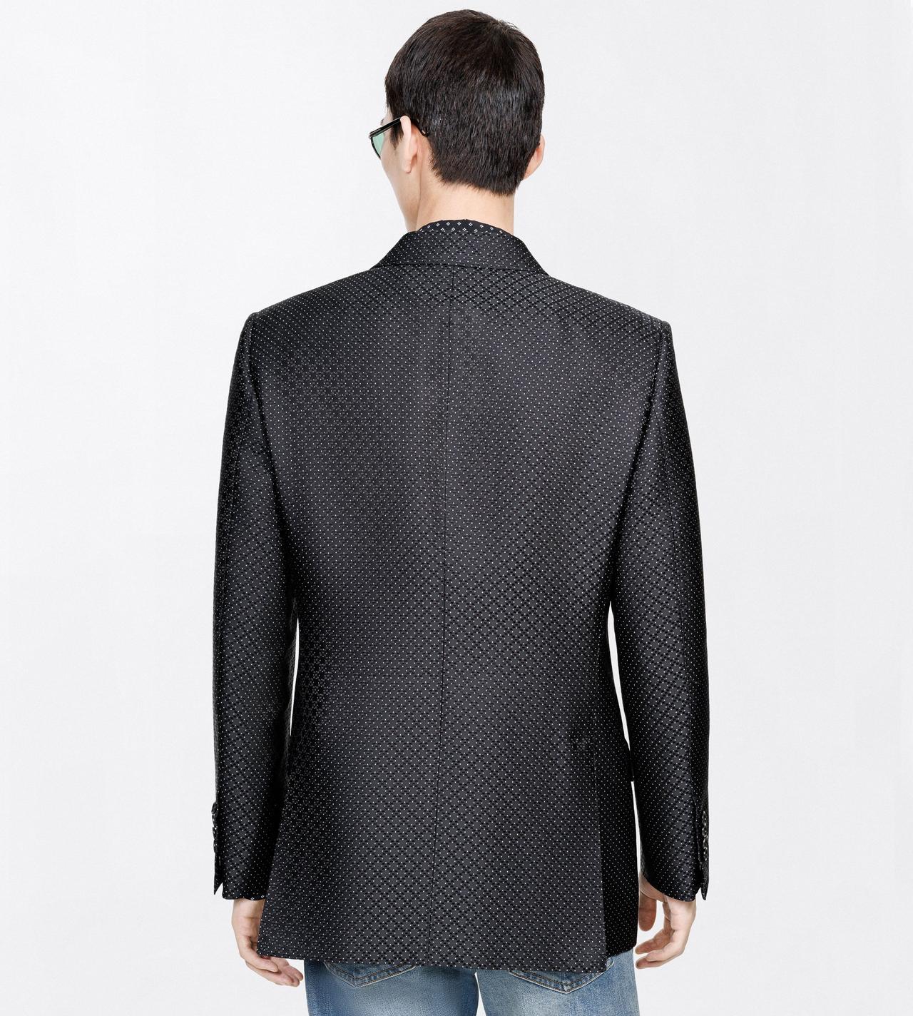 TOM FORD VISCOSE SILK BLEND BLACK DOTTED LOZENGE JACQUARD JACKET