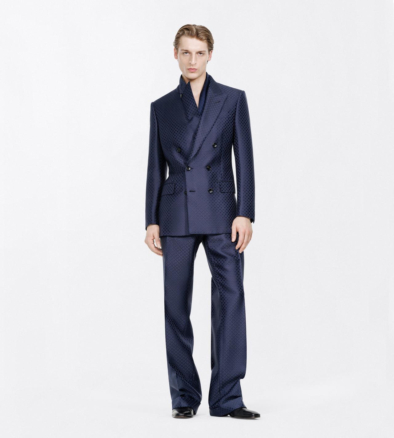 TOM FORD VISCOSE SILK BLEND OC DOTTED LOZENGE JACQUARD JACKET