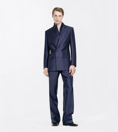 TOM FORD VISCOSE SILK BLEND OC DOTTED LOZENGE JACQUARD JACKET