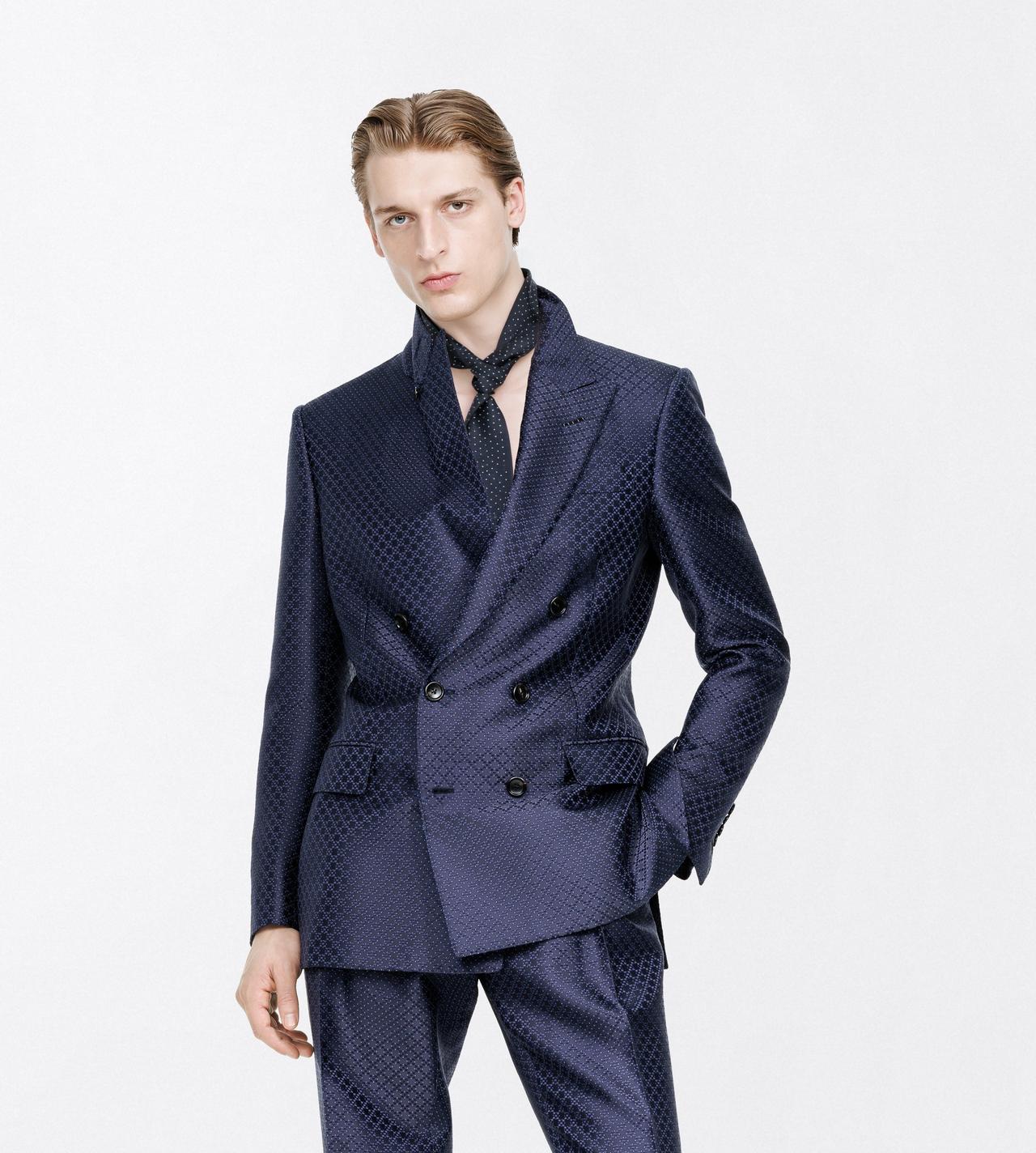 TOM FORD VISCOSE SILK BLEND OC DOTTED LOZENGE JACQUARD JACKET