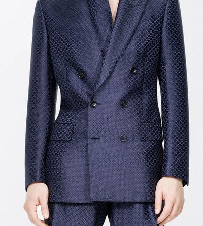 TOM FORD VISCOSE SILK BLEND OC DOTTED LOZENGE JACQUARD JACKET
