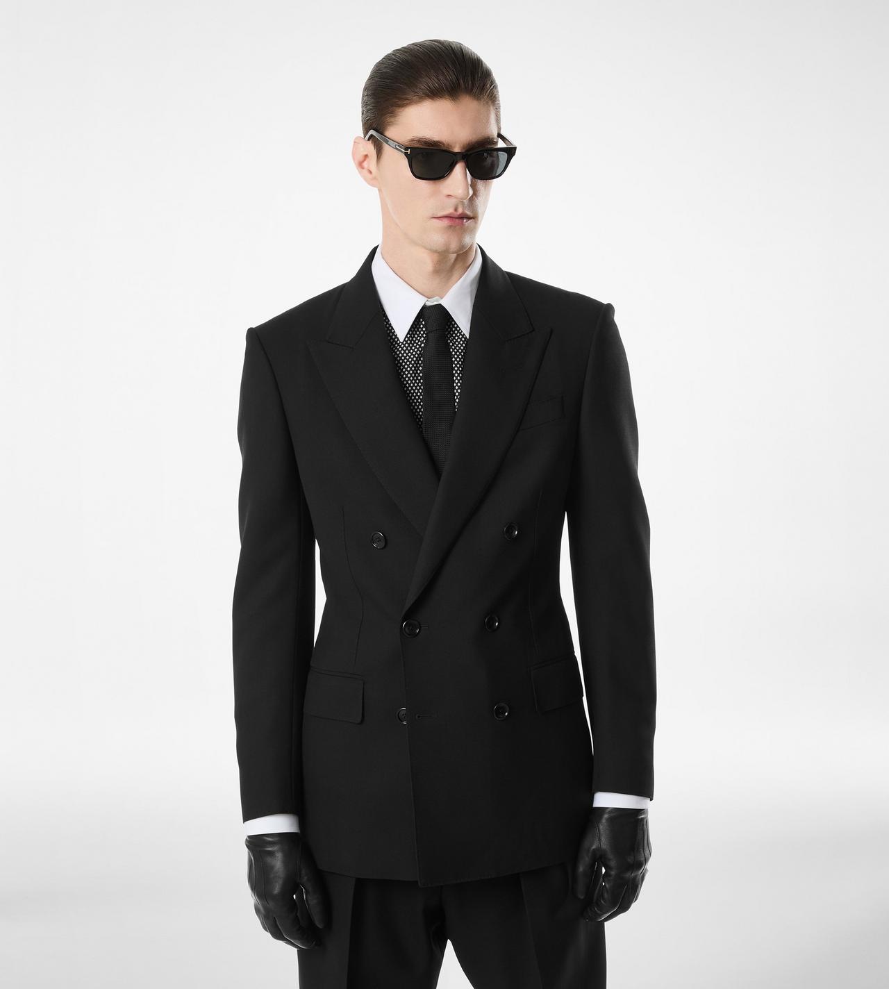 TOM FORD WOOL BLACK BROKEN TWILL JACKET&nbsp;