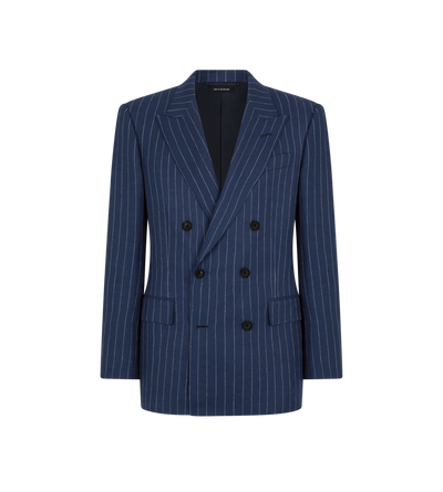 WOOL SILK LINEN HOPSACK STRIPE JACKET image number 0