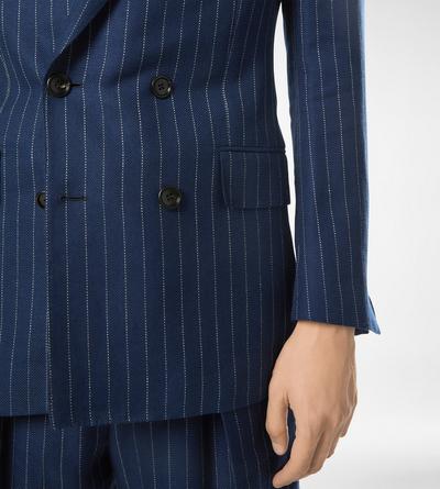 WOOL SILK LINEN HOPSACK STRIPE JACKET image number 1