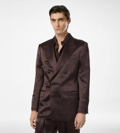 CREPE SATIN POLKA DOT JACQUARD JACKET image number 3