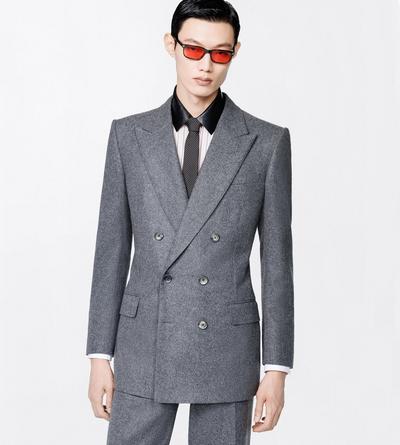 TOM FORD WOOL CASHMERE BLEND OC WOOL CASHMERE FLANNEL COLBERT JACKET