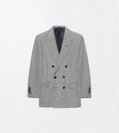 TOM FORD WOOL BLEND OC SEQUIN PIED DE POULE COLBERT JACKET