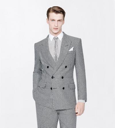 TOM FORD WOOL BLEND OC SEQUIN PIED DE POULE COLBERT JACKET
