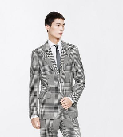 TOM FORD WOOL BLACK AND WHITE PRINCE OF WALES SHELTON JACKET