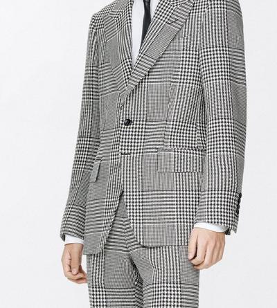 TOM FORD WOOL BLACK AND WHITE PRINCE OF WALES SHELTON JACKET