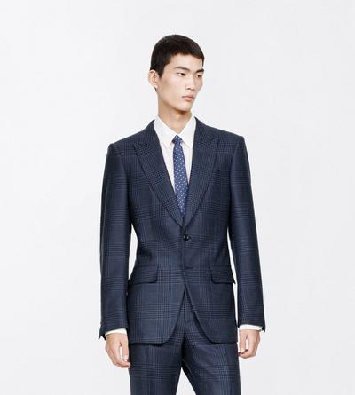 TOM FORD WOOL NAVY MULTICOLOR GRAND CHECK O'CONNOR JACKET