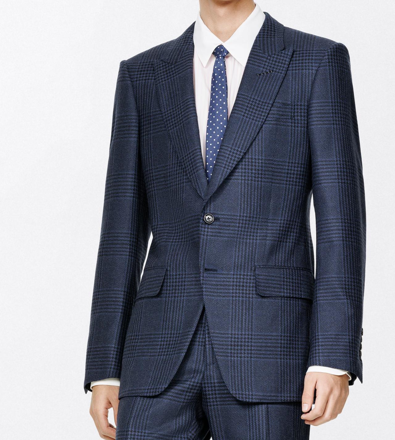 TOM FORD WOOL NAVY MULTICOLOR GRAND CHECK O'CONNOR JACKET