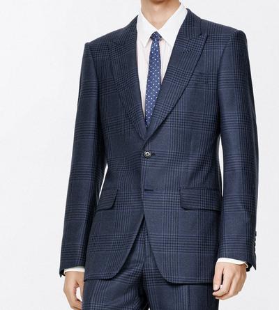 TOM FORD WOOL NAVY MULTICOLOR GRAND CHECK O'CONNOR JACKET