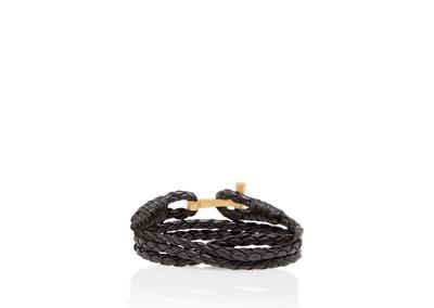 WOVEN LEATHER T WRAP BRACELET image number 1