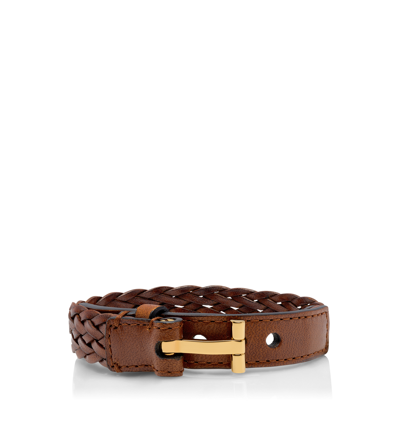 WOVEN LEATHER T BRACELET image number 0