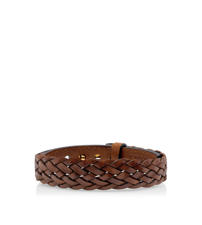 WOVEN LEATHER T BRACELET image number 1