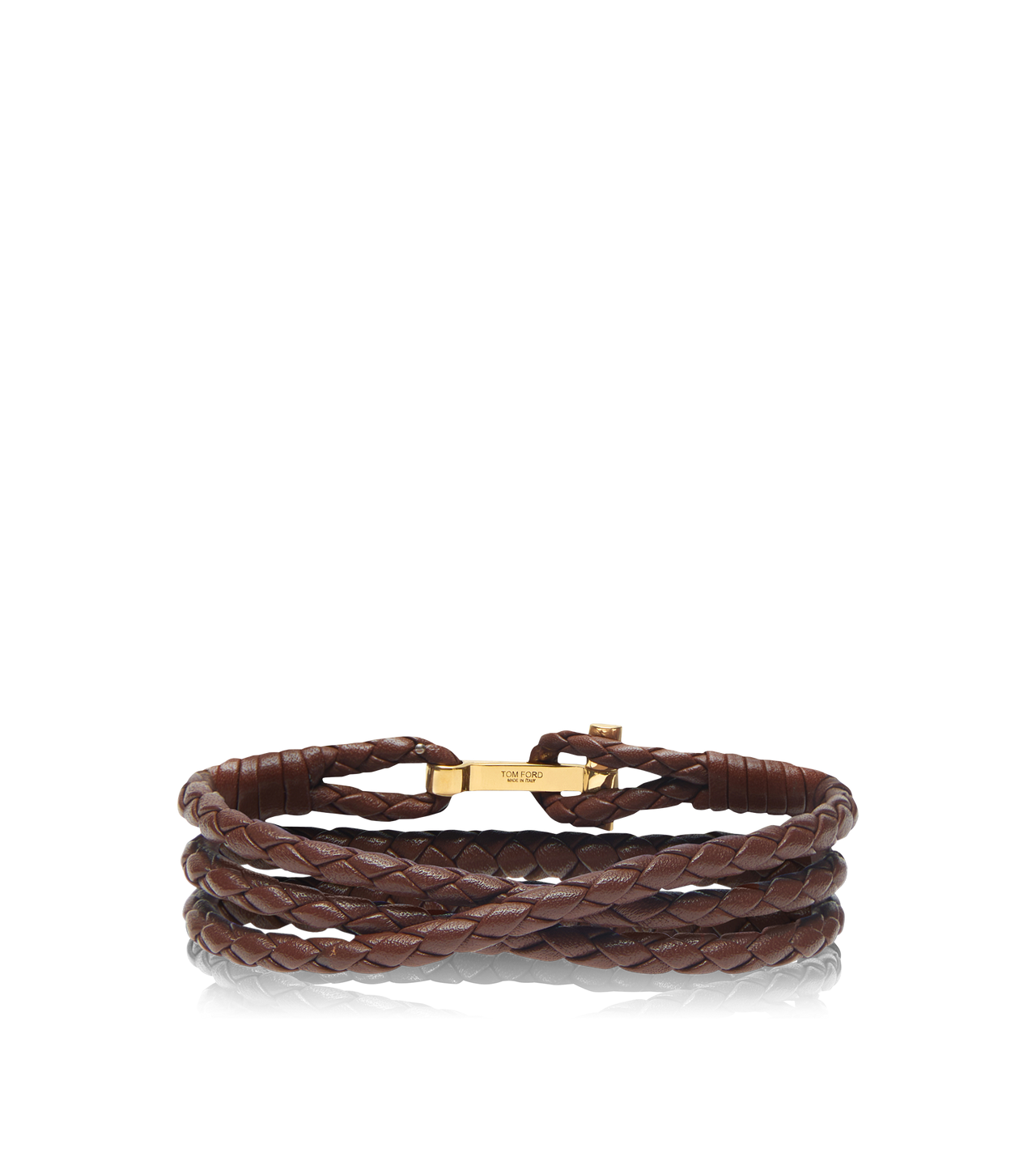 BRAIDED LEATHER T BRACELET image number 1