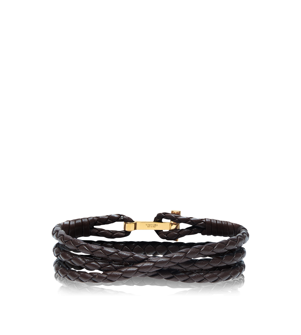 BRAIDED LEATHER T BRACELET image number 1