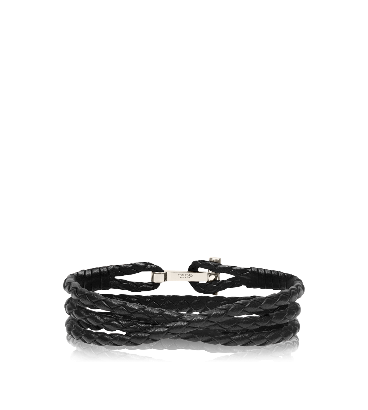 BRAIDED LEATHER T BRACELET image number 1