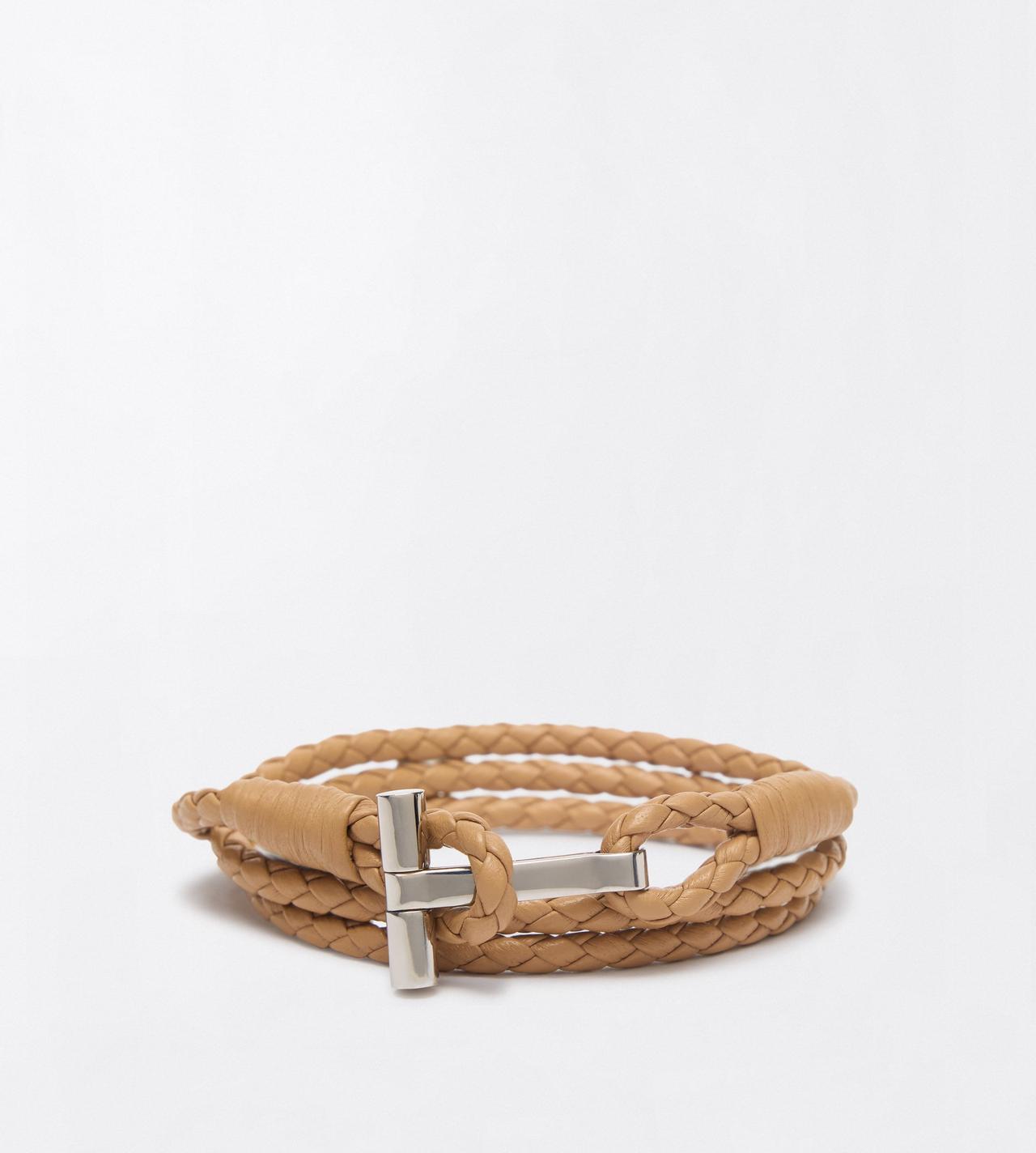 TOM FORD LEATHER WALNUT BRAIDED LEATHER T BRACELET&nbsp;