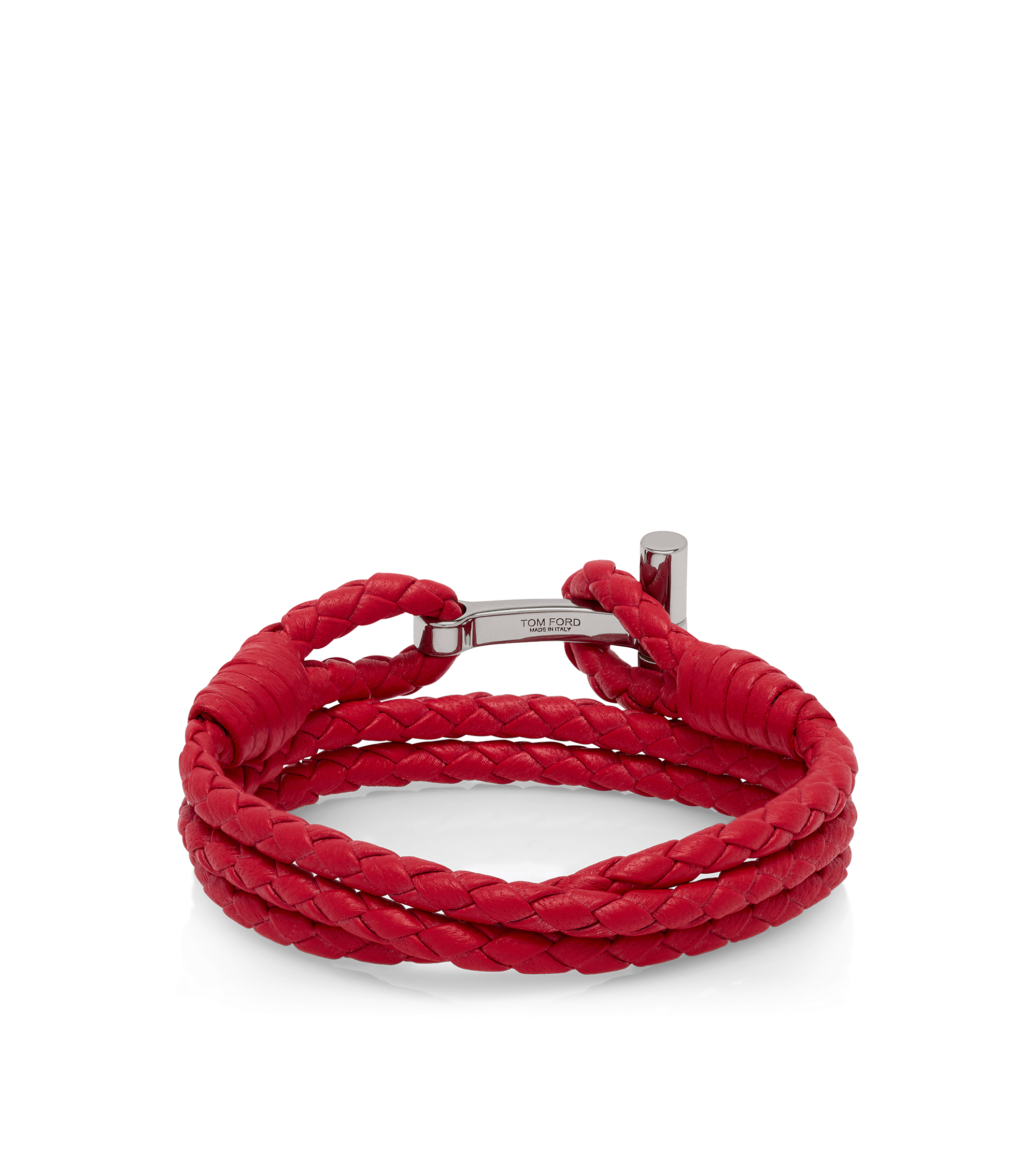 BRAIDED LEATHER T BRACELET