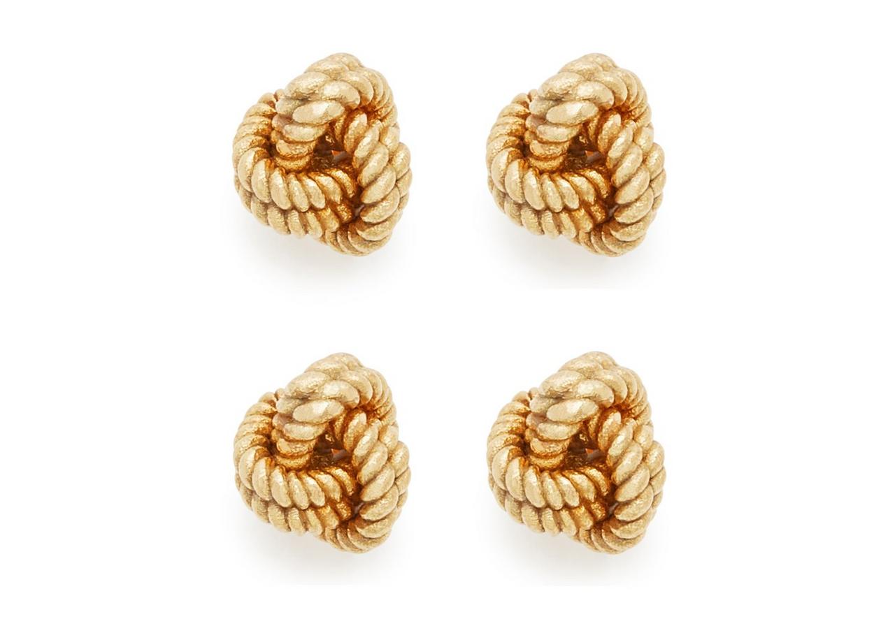 18KT YELLOW GOLD KNOT STUDS image number 0