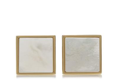 GOLD AND PEARL SQUARE CUFFLINKS image number 0