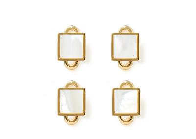 GOLD AND PEARL SQUARE STUDS image number 0