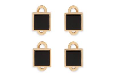 GOLD AND ONYX SQUARE STUDS image number 0