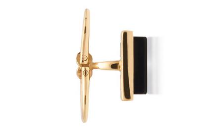 GOLD AND ONYX SQUARE STUDS image number 1
