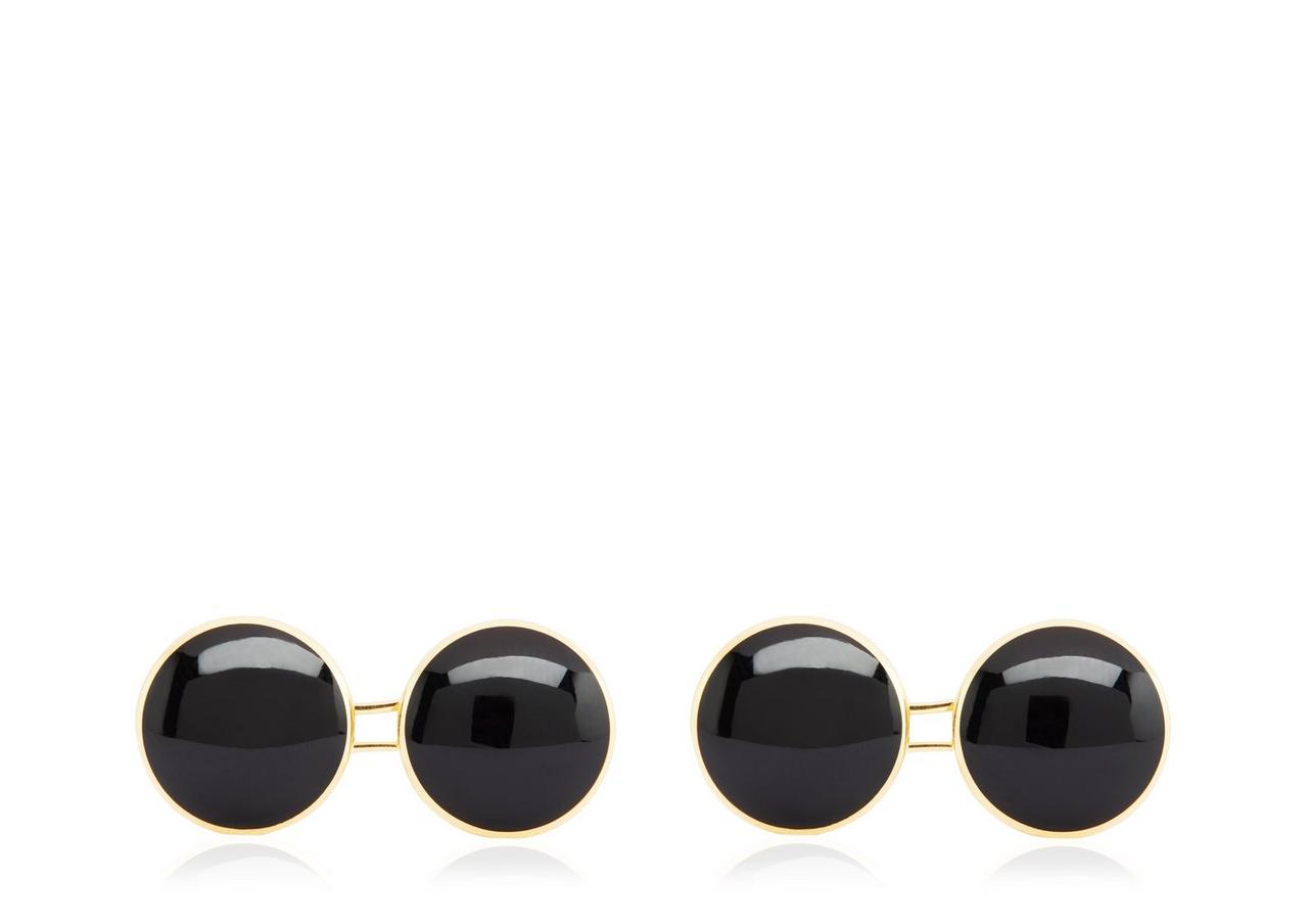 ONYX ROUND CUFFLINKS image number 0